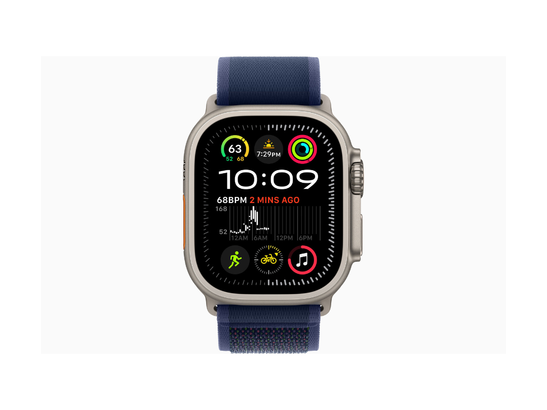 ساعة Apple Watch Ultra 2 GPS + Cellular مقاس 49 مم هيكل من التيتانيوم الطبيعي مع حلقة زرقاء ساعة Apple Watch Ultra 2 GPS + Cellular مقاس 49 مم هيكل من التيتانيوم الطبيعي مع حلقة زرقاء